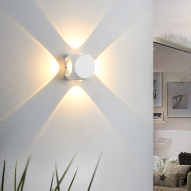 Moderne Minimalistische Runde Quadratische Orb Linse Aluminium LED Wand Sconces Lampe Für Garten | Brehn