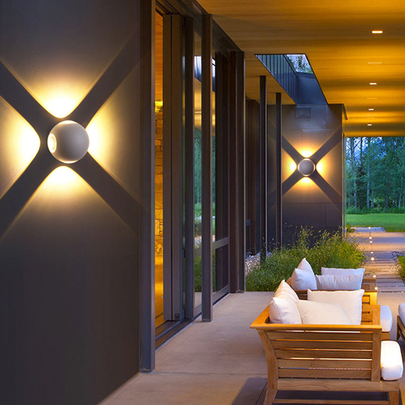 Moderne Minimalistische Runde Quadratische Orb Linse Aluminium LED Wand Sconces Lampe Für Garten | Brehn