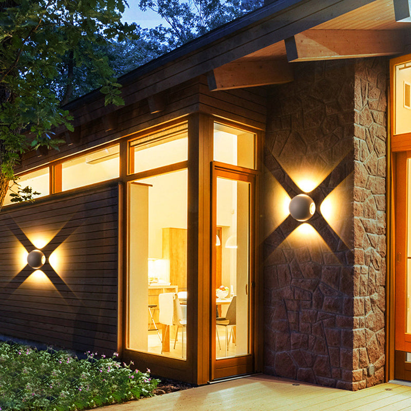 Moderne Minimalistische Runde Quadratische Orb Linse Aluminium LED Wand Sconces Lampe Für Garten | Brehn