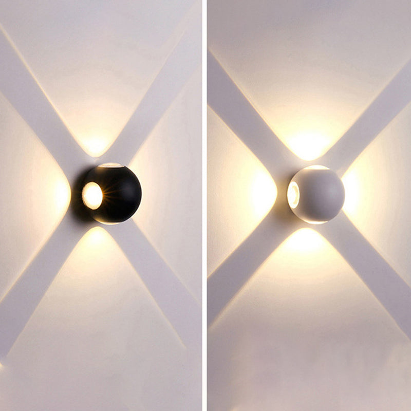 Moderne Minimalistische Runde Quadratische Orb Linse Aluminium LED Wand Sconces Lampe Für Garten | Brehn