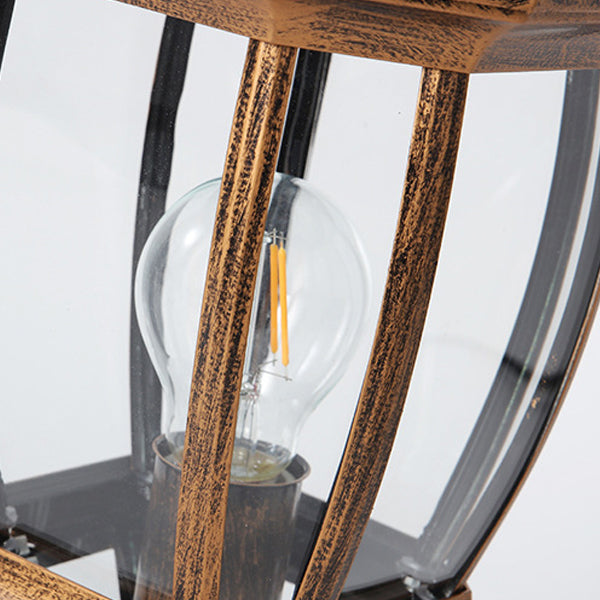 Traditionelle Vintage Achtkantige Quadratische Gebogene Linienglas Aluminium 1-Lampe Außenleuchte Für Garten | Brehn
