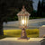 Traditionelle Vintage Achtkantige Quadratische Gebogene Linienglas Aluminium 1-Lampe Außenleuchte Für Garten | Brehn