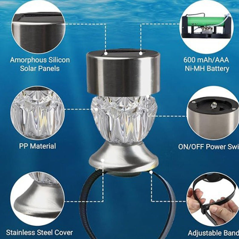 Moderne Einfachheit Solar Wasserdicht PP Edelstahl Diamant Zylinder LED Landschaft Beleuchtung Außenlicht Für Garten | Brehn