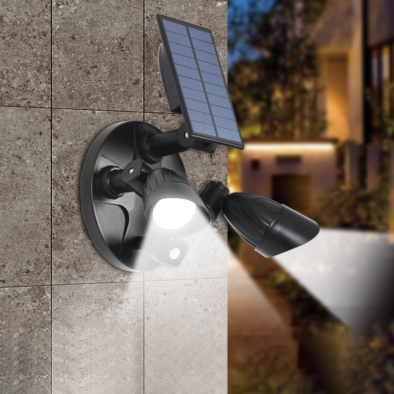 Moderne Einfachheit Solar Wasserdichte ABS PC Überwachungskamera Rotierbare Bewegungsmelder LED Wandleuchte für den Außenbereich | Brehn