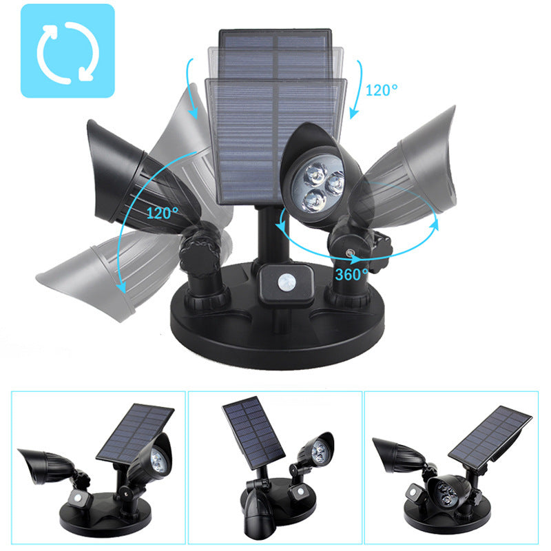 Moderne Einfachheit Solar Wasserdichte ABS PC Überwachungskamera Rotierbare Bewegungsmelder LED Wandleuchte für den Außenbereich | Brehn