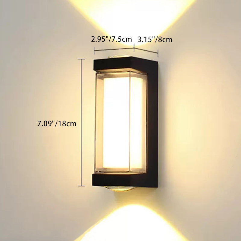 Moderne Einfachheit Wasserdichte Aluminium PC Zylinder Würfel LED Wandleuchte Lampe für Außenpatio | Brehn