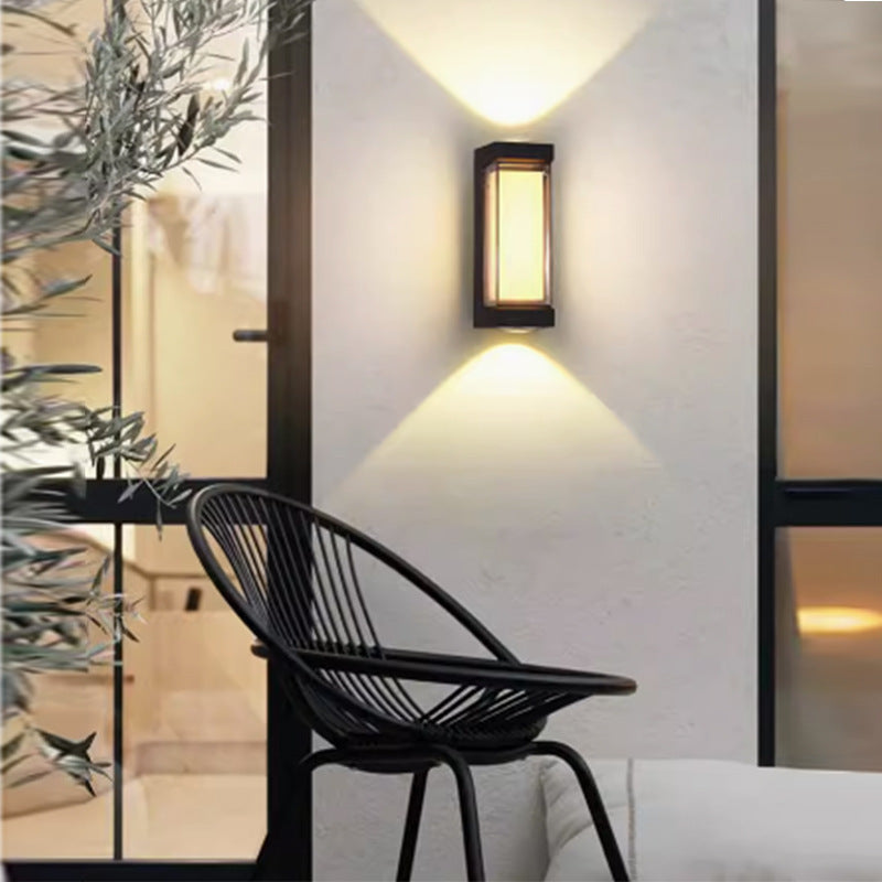 Moderne Einfachheit Wasserdichte Aluminium PC Zylinder Würfel LED Wandleuchte Lampe für Außenpatio | Brehn