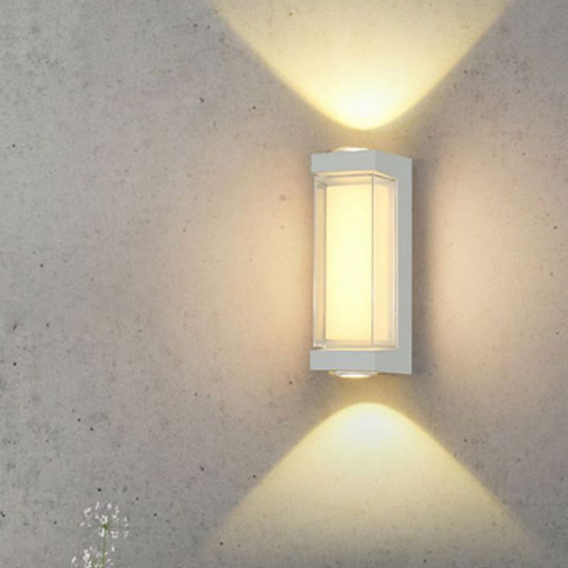 Moderne Einfachheit Wasserdichte Aluminium PC Zylinder Würfel LED Wandleuchte Lampe für Außenpatio | Brehn