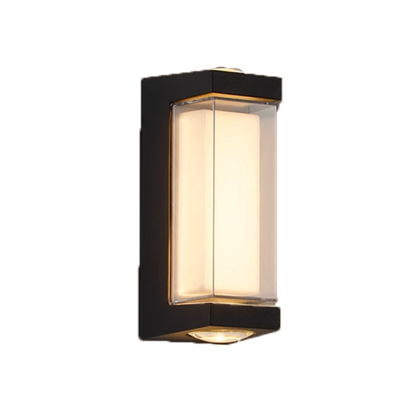 Moderne Einfachheit Wasserdichte Aluminium PC Zylinder Würfel LED Wandleuchte Lampe für Außenpatio | Brehn