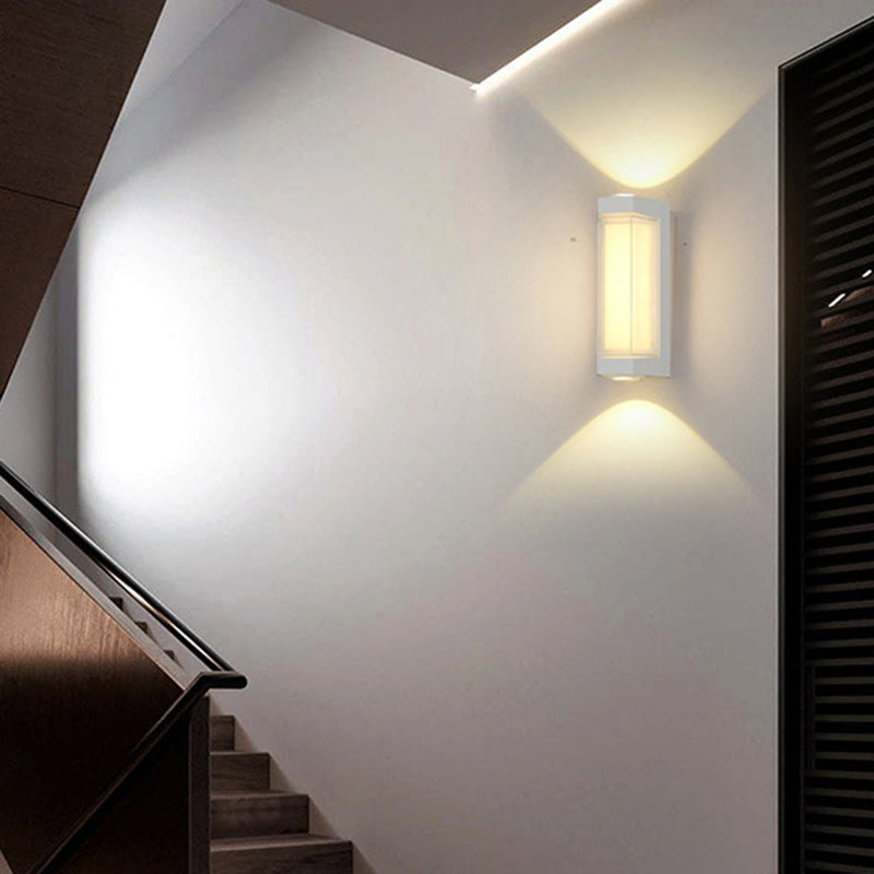 Moderne Einfachheit Wasserdichte Aluminium PC Zylinder Würfel LED Wandleuchte Lampe für Außenpatio | Brehn