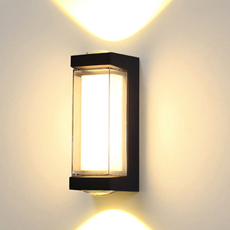 Moderne Einfachheit Wasserdichte Aluminium PC Zylinder Würfel LED Wandleuchte Lampe für Außenpatio | Brehn