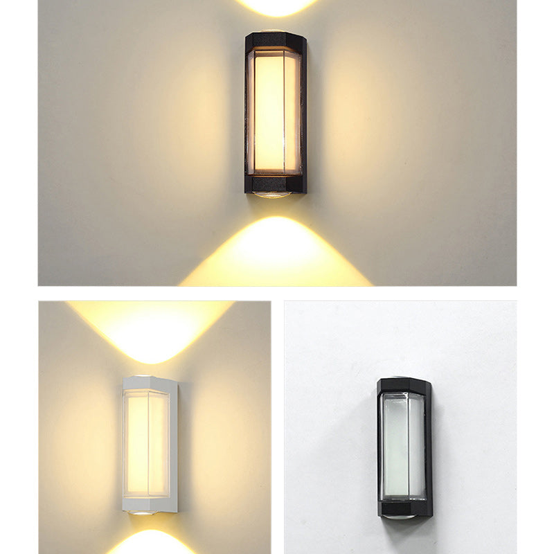 Moderne Einfachheit Wasserdichte Aluminium PC Zylinder Würfel LED Wandleuchte Lampe für Außenpatio | Brehn