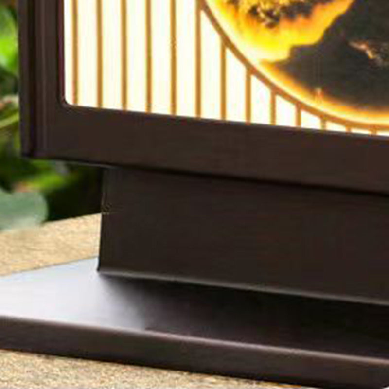 Traditionelle chinesische Solar wasserdichte Aluminium PC Glas Kiefer Baum quadratische Zylinder LED Landschaft Beleuchtung Außenlicht für Außenpatio | Brehn