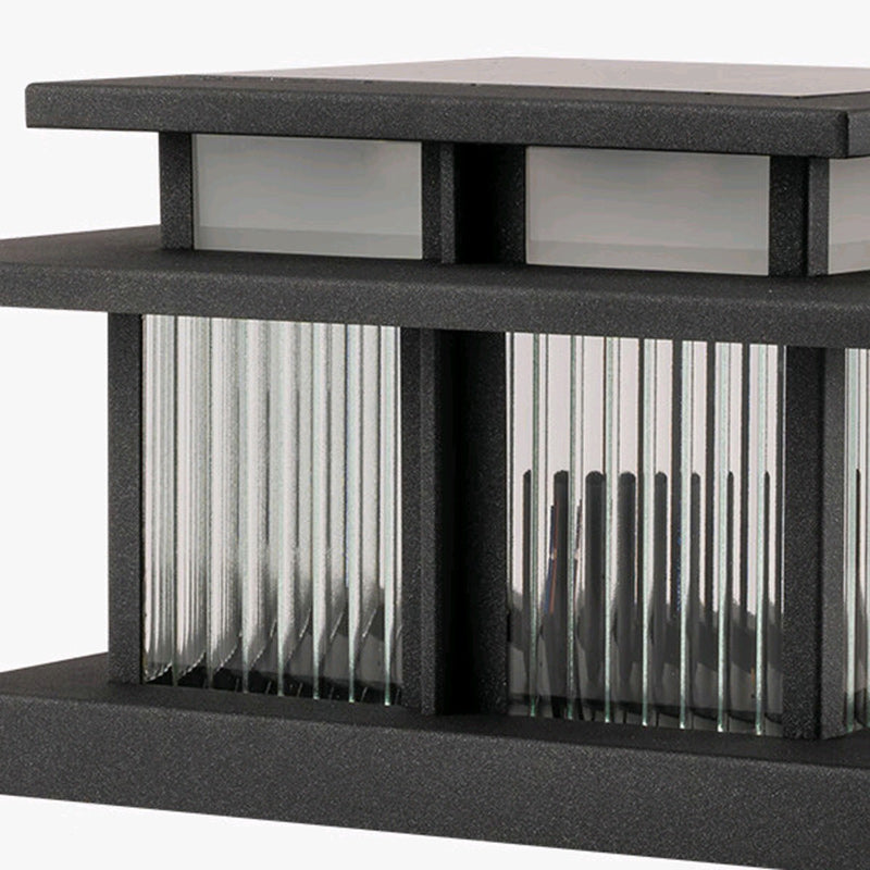 Modern Minimalist Solar Waterproof Square Cylinder Aluminiumlegierung Glas LED Landschaft Beleuchtung Außenlicht Für Außenpatio | Brehn