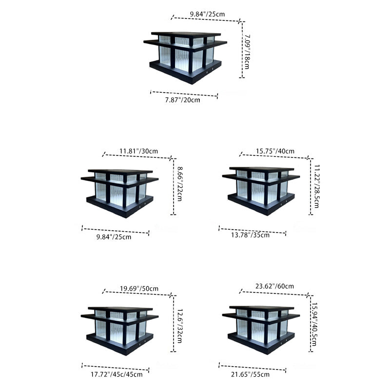 Modern Minimalist Solar Waterproof Square Cylinder Aluminiumlegierung Glas LED Landschaft Beleuchtung Außenlicht Für Außenpatio | Brehn