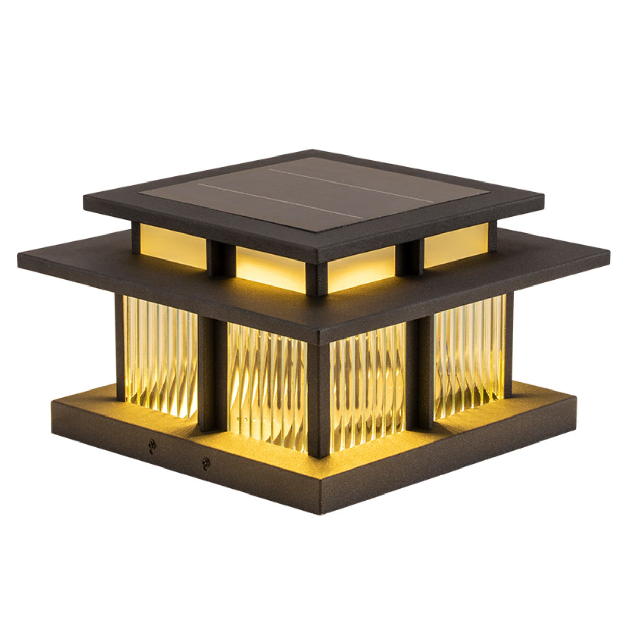 Modern Minimalist Solar Waterproof Square Cylinder Aluminiumlegierung Glas LED Landschaft Beleuchtung Außenlicht Für Außenpatio | Brehn