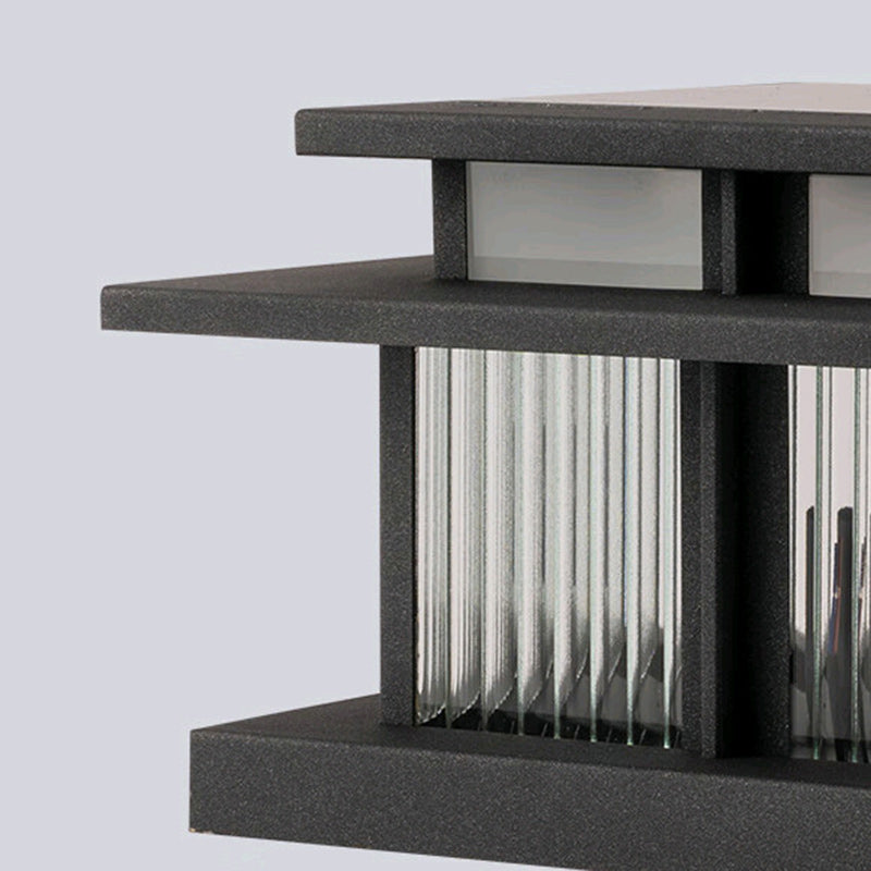 Modern Minimalist Solar Waterproof Square Cylinder Aluminiumlegierung Glas LED Landschaft Beleuchtung Außenlicht Für Außenpatio | Brehn