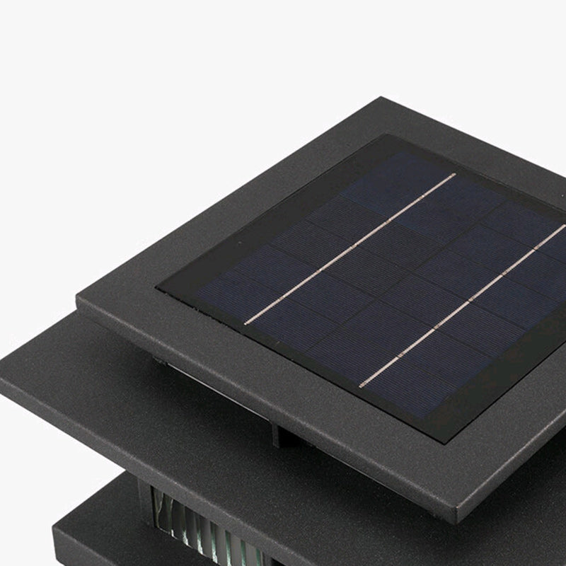Modern Minimalist Solar Waterproof Square Cylinder Aluminiumlegierung Glas LED Landschaft Beleuchtung Außenlicht Für Außenpatio | Brehn