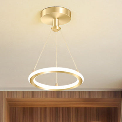 Moderne skandinavische runde LED-Deckenleuchte aus Metall und Siliziumdioxid zur halben Deckenmontage für Flure