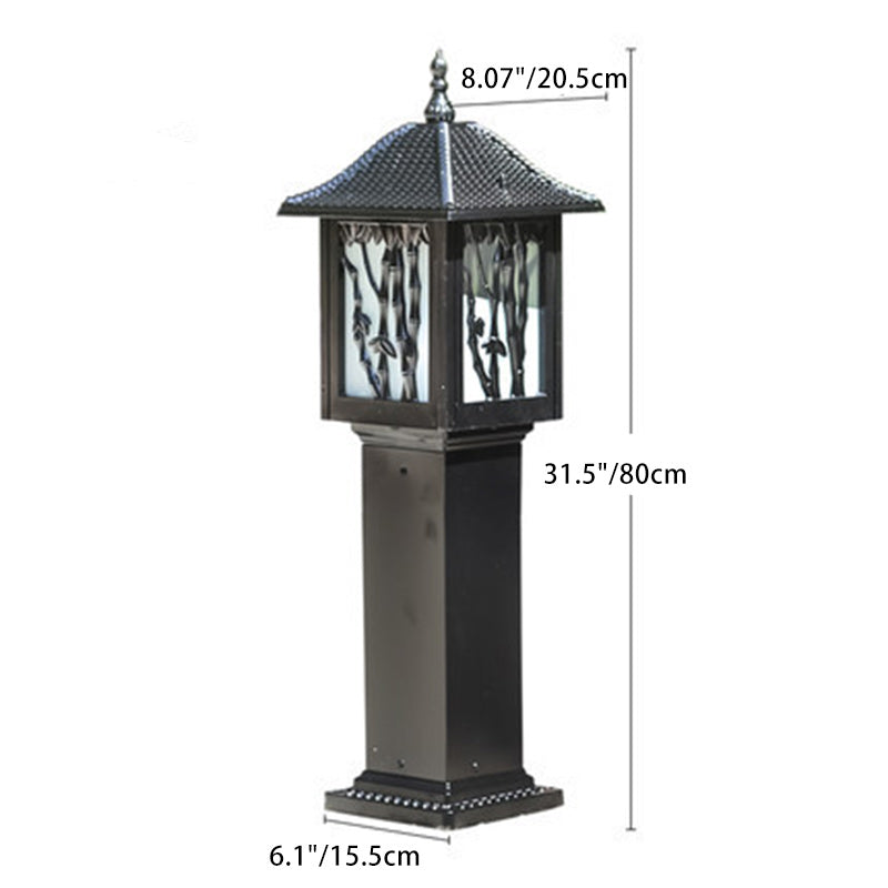 Traditionelle europäische Solar-wasserfeste Aluminiumzylinder-Bambus 1-Licht Landschaftsbeleuchtung Außenbeleuchtung für den Garten | Brehn