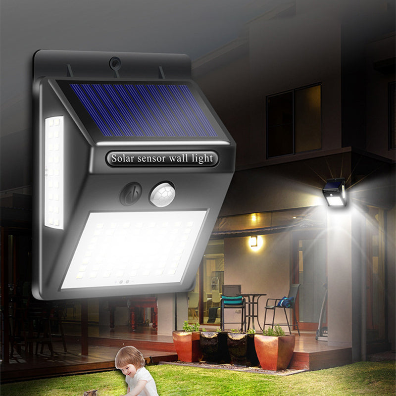 Moderne Einfachheit Solar Wasserdicht Bewegungsmelder ABS Rechteckige LED Wandleuchte Lampe für Außenpatio | Brehn