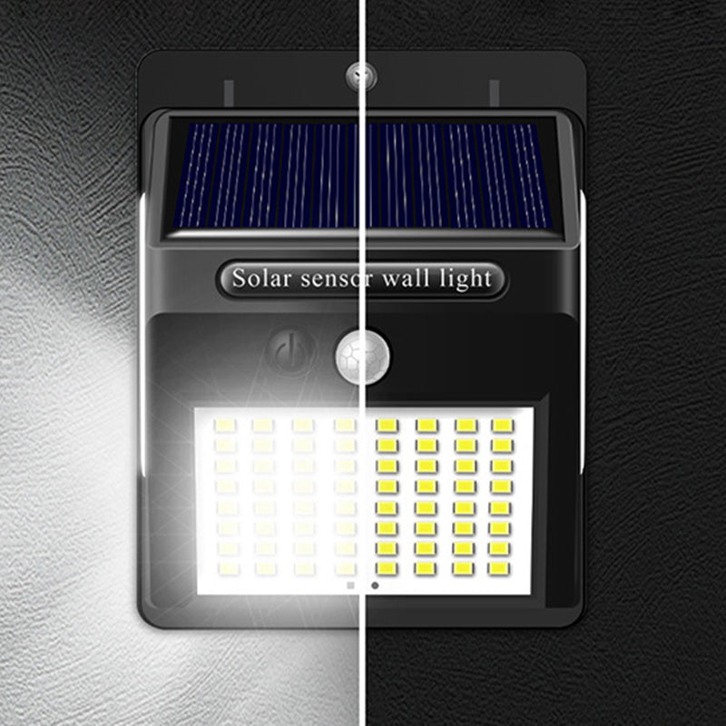 Moderne Einfachheit Solar Wasserdicht Bewegungsmelder ABS Rechteckige LED Wandleuchte Lampe für Außenpatio | Brehn