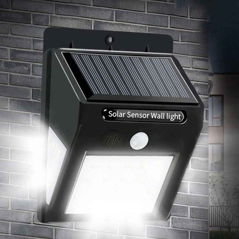 Moderne Einfachheit Solar Wasserdicht Bewegungsmelder ABS Rechteckige LED Wandleuchte Lampe für Außenpatio | Brehn