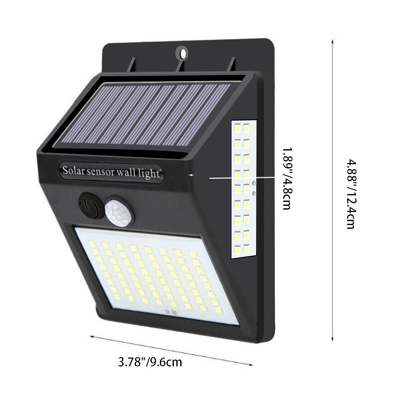 Moderne Einfachheit Solar Wasserdicht Bewegungsmelder ABS Rechteckige LED Wandleuchte Lampe für Außenpatio | Brehn