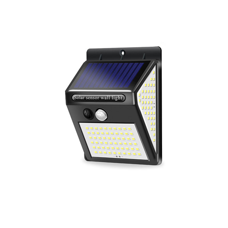 Solarbetriebene, wasserdichte, rechteckige LED-Wandleuchte mit Bewegungssensor aus ABS für die Terrasse