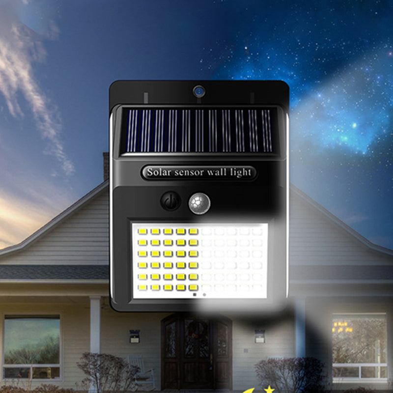 Moderne Einfachheit Solar Wasserdicht Bewegungsmelder ABS Rechteckige LED Wandleuchte Lampe für Außenpatio | Brehn