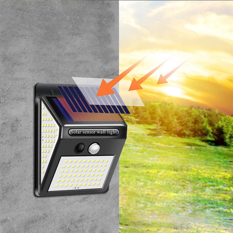 Moderne Einfachheit Solar Wasserdicht Bewegungsmelder ABS Rechteckige LED Wandleuchte Lampe für Außenpatio | Brehn