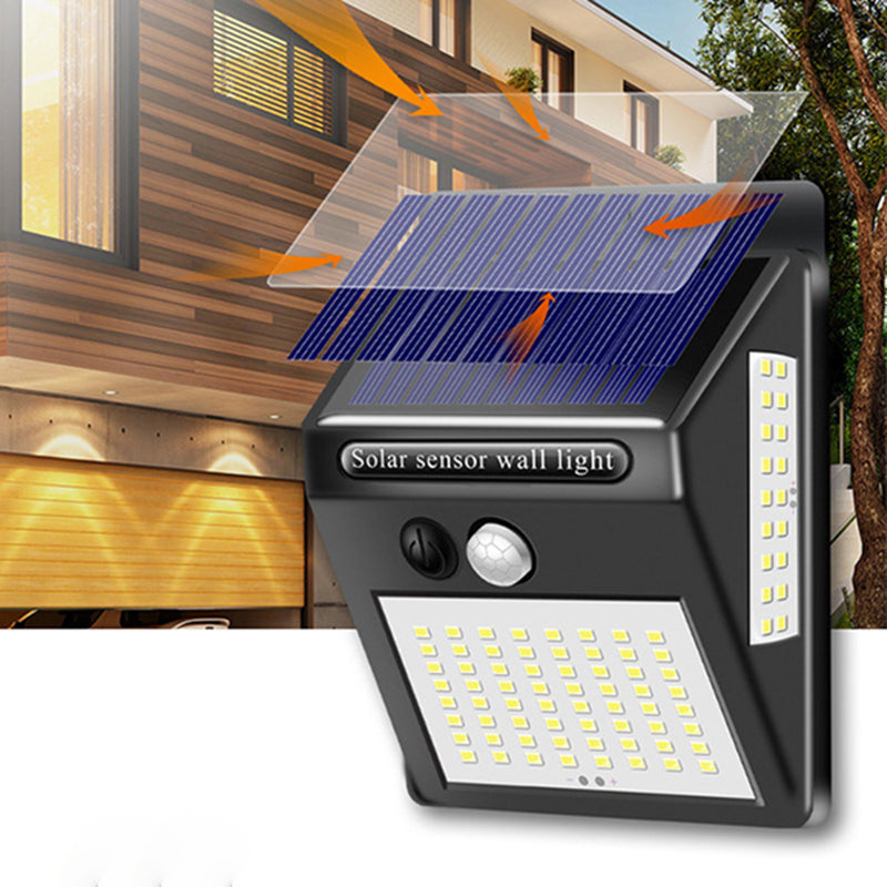 Solarbetriebene, wasserdichte, rechteckige LED-Wandleuchte mit Bewegungssensor aus ABS für die Terrasse