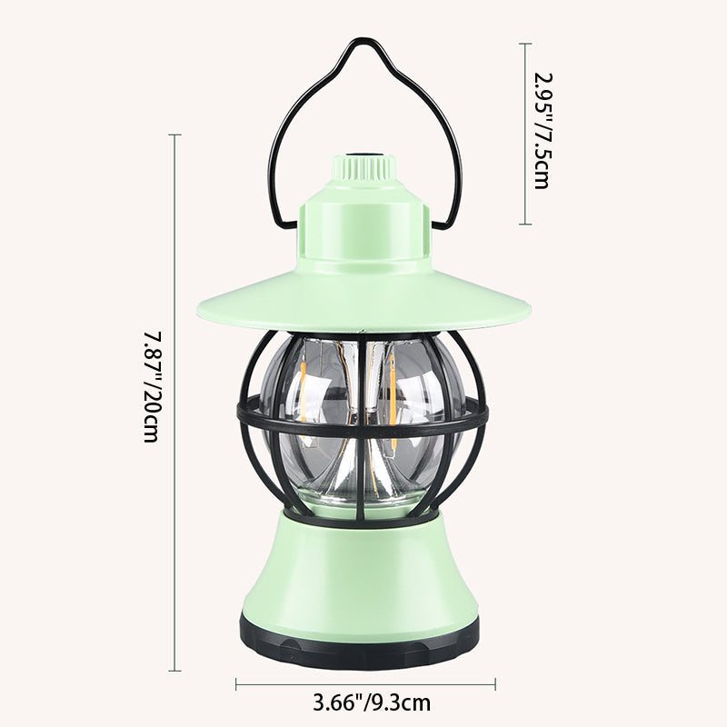 Zeitgenössische Retro wasserdichte wiederaufladbare/Batterie ABS PS PP Stahl Laterne Hängende LED Tischlampe Außenlicht für den Garten | Brehn