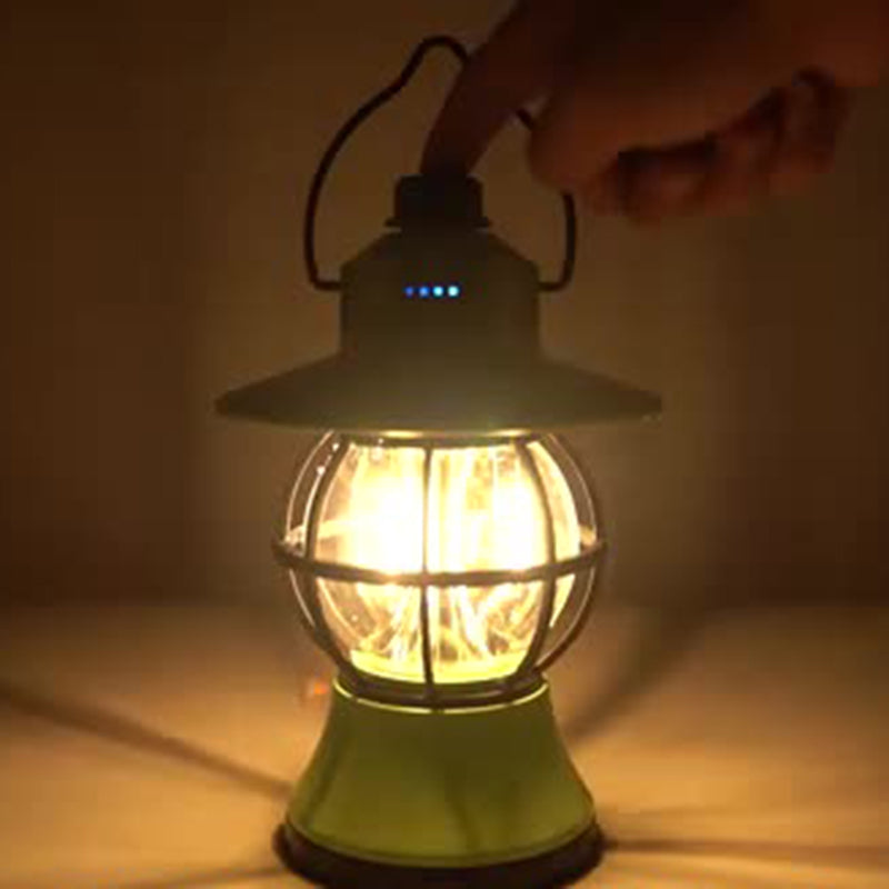 Zeitgenössische Retro wasserdichte wiederaufladbare/Batterie ABS PS PP Stahl Laterne Hängende LED Tischlampe Außenlicht für den Garten | Brehn