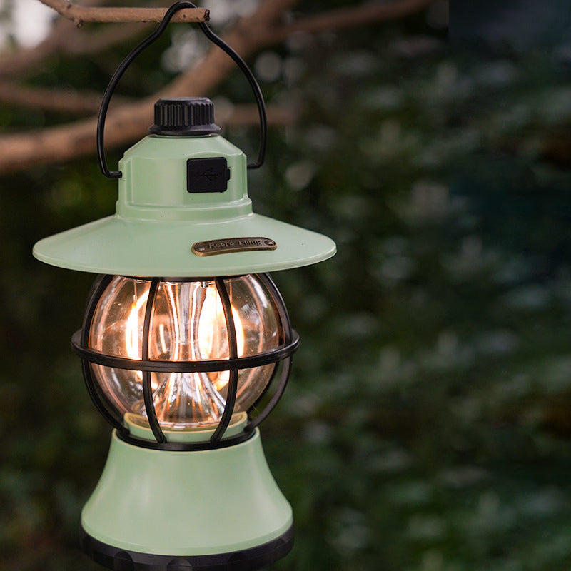 Moderne, wasserdichte und wiederaufladbare LED-Tischleuchte im Retro-Stil aus ABS-, PS- und PP-Stahl für den Außenbereich – ideal für den Garten.