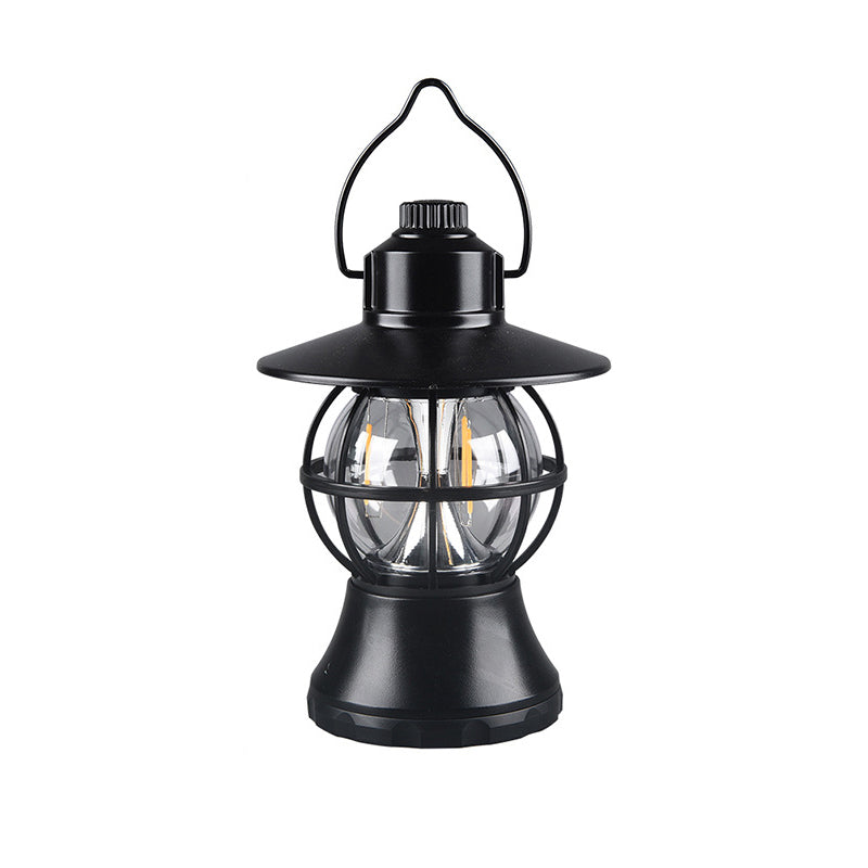 Zeitgenössische Retro wasserdichte wiederaufladbare/Batterie ABS PS PP Stahl Laterne Hängende LED Tischlampe Außenlicht für den Garten | Brehn