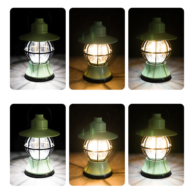 Zeitgenössische Retro wasserdichte wiederaufladbare/Batterie ABS PS PP Stahl Laterne Hängende LED Tischlampe Außenlicht für den Garten | Brehn