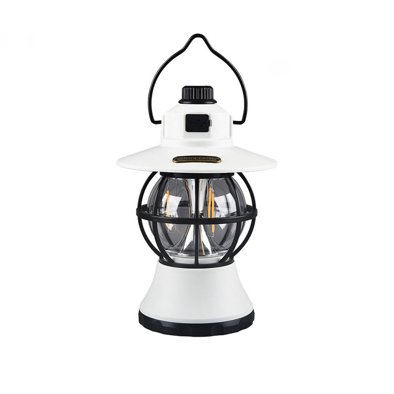 Moderne, wasserdichte und wiederaufladbare LED-Tischleuchte im Retro-Stil aus ABS-, PS- und PP-Stahl für den Außenbereich – ideal für den Garten.