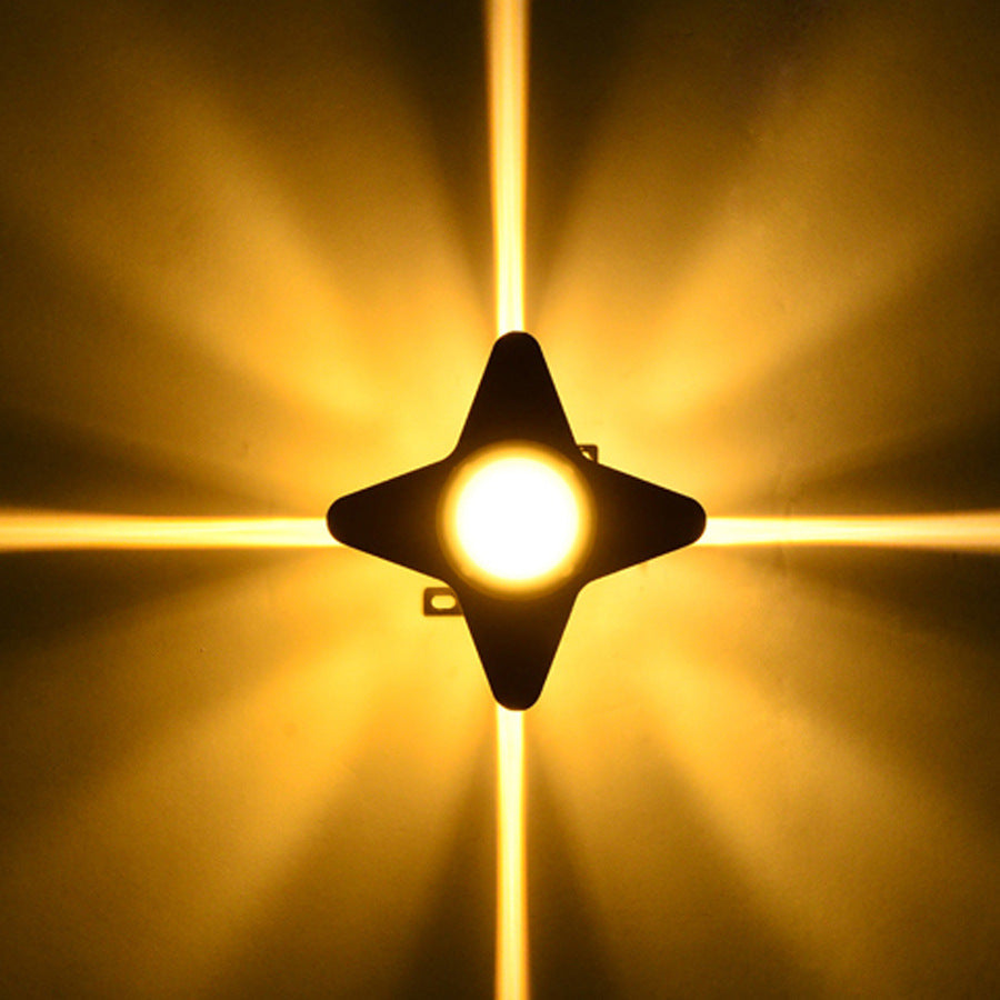 Zeitgenössische Kreative Wasserdichte Aluminium Acryl PC Kreuz Stern LED Wandleuchte Lampe Für Außenpatio | Brehn