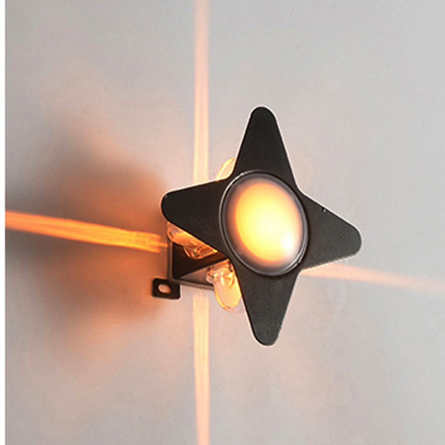 Zeitgenössische Kreative Wasserdichte Aluminium Acryl PC Kreuz Stern LED Wandleuchte Lampe Für Außenpatio | Brehn