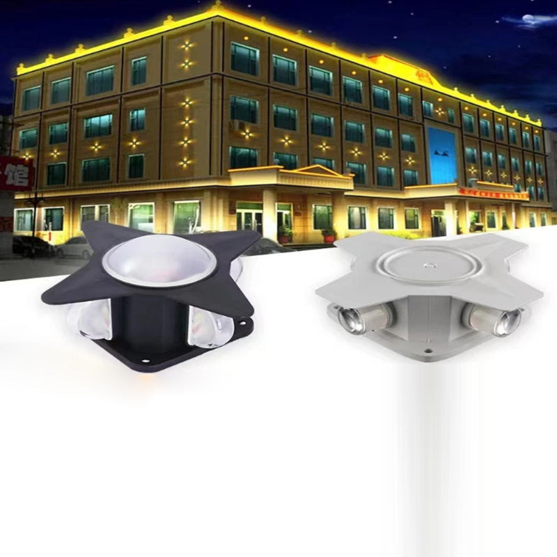 Zeitgenössische Kreative Wasserdichte Aluminium Acryl PC Kreuz Stern LED Wandleuchte Lampe Für Außenpatio | Brehn