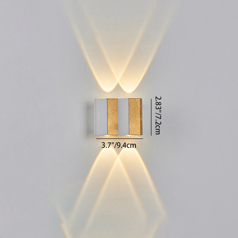 Moderne Einfachheit Wasserdichte Aluminium Rechteckige Gebogene Auf- und Abwärts LED Wandlampe Für Outdoor Patio | Brehn