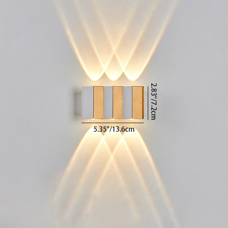 Moderne Einfachheit Wasserdichte Aluminium Rechteckige Gebogene Auf- und Abwärts LED Wandlampe Für Outdoor Patio | Brehn