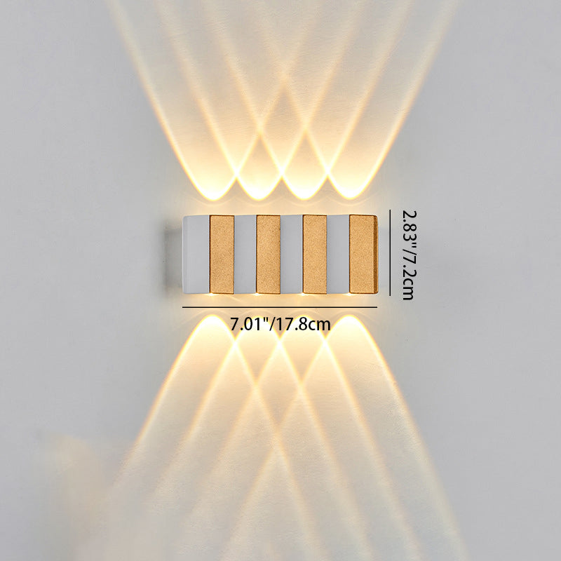 Moderne Einfachheit Wasserdichte Aluminium Rechteckige Gebogene Auf- und Abwärts LED Wandlampe Für Outdoor Patio | Brehn