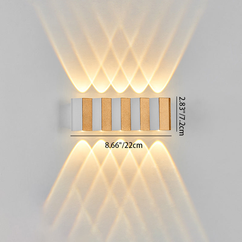 Moderne Einfachheit Wasserdichte Aluminium Rechteckige Gebogene Auf- und Abwärts LED Wandlampe Für Outdoor Patio | Brehn