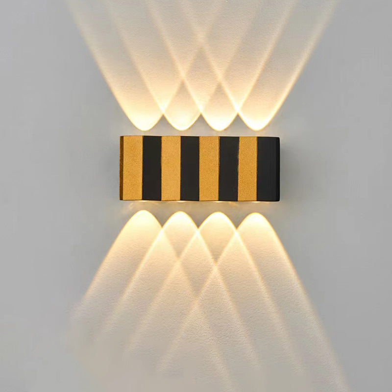 Moderne Einfachheit Wasserdichte Aluminium Rechteckige Gebogene Auf- und Abwärts LED Wandlampe Für Outdoor Patio | Brehn
