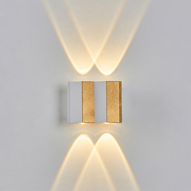 Moderne Einfachheit Wasserdichte Aluminium Rechteckige Gebogene Auf- und Abwärts LED Wandlampe Für Outdoor Patio | Brehn