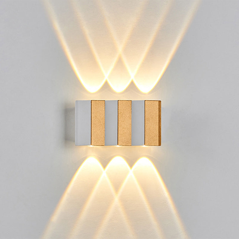 Moderne Einfachheit Wasserdichte Aluminium Rechteckige Gebogene Auf- und Abwärts LED Wandlampe Für Outdoor Patio | Brehn