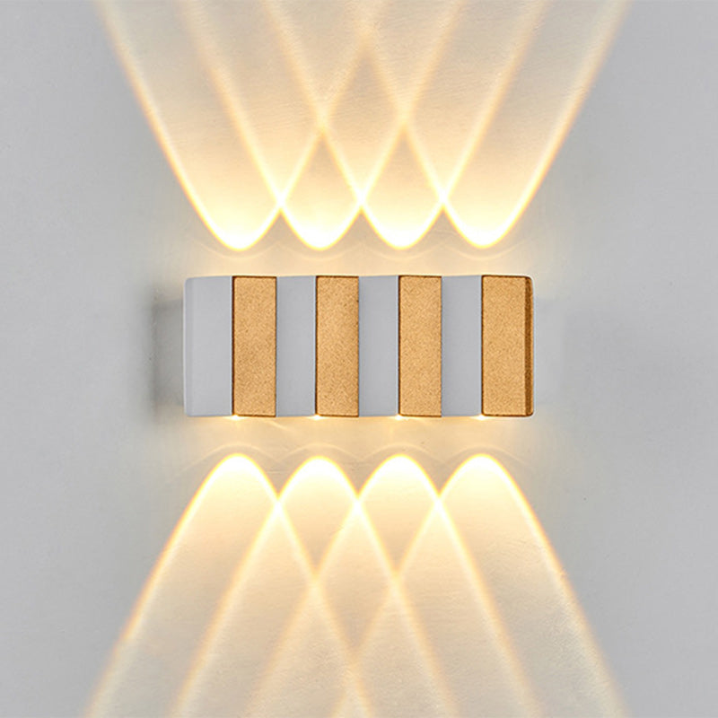 Moderne Einfachheit Wasserdichte Aluminium Rechteckige Gebogene Auf- und Abwärts LED Wandlampe Für Outdoor Patio | Brehn