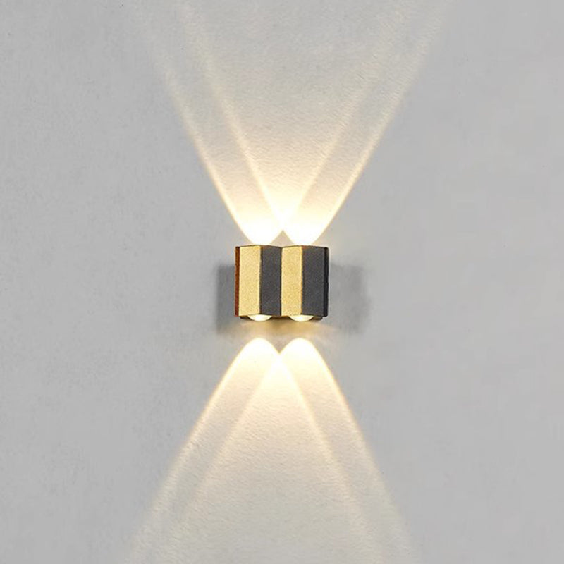 Moderne Einfachheit Wasserdichte Aluminium Rechteckige Gebogene Auf- und Abwärts LED Wandlampe Für Outdoor Patio | Brehn